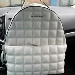 Michael Kors Sheila Backpack in White NWTS! Sheila Medium Logo Backpack in SILVER - Sale | Michael Kors  main image 3